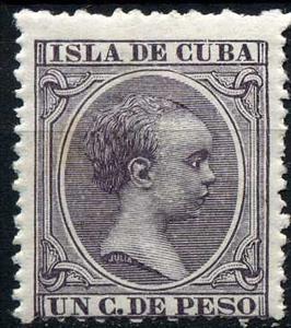 Stamp, King Alfonso XIII, Cuba,  