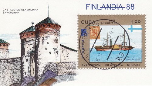 Souvenir Sheet, Paddle steamer Fürst Menschikoff, Cuba,  