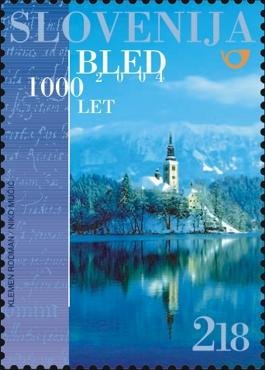 Stamp, 1000th Anniversary of the Town of Bled, Slovenia,  , Landscapes, Tourism, Mountains