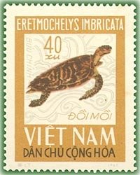 Stamp, Hawksbill Turtle (Eretmochelys imbricata), Vietnam,  , Reptiles, Turtles, Animals (Fauna)