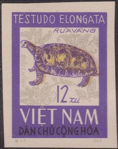 Stamp, Elongated Tortoise (Testudo elongata), Vietnam,  , Reptiles, Turtles, Animals (Fauna)