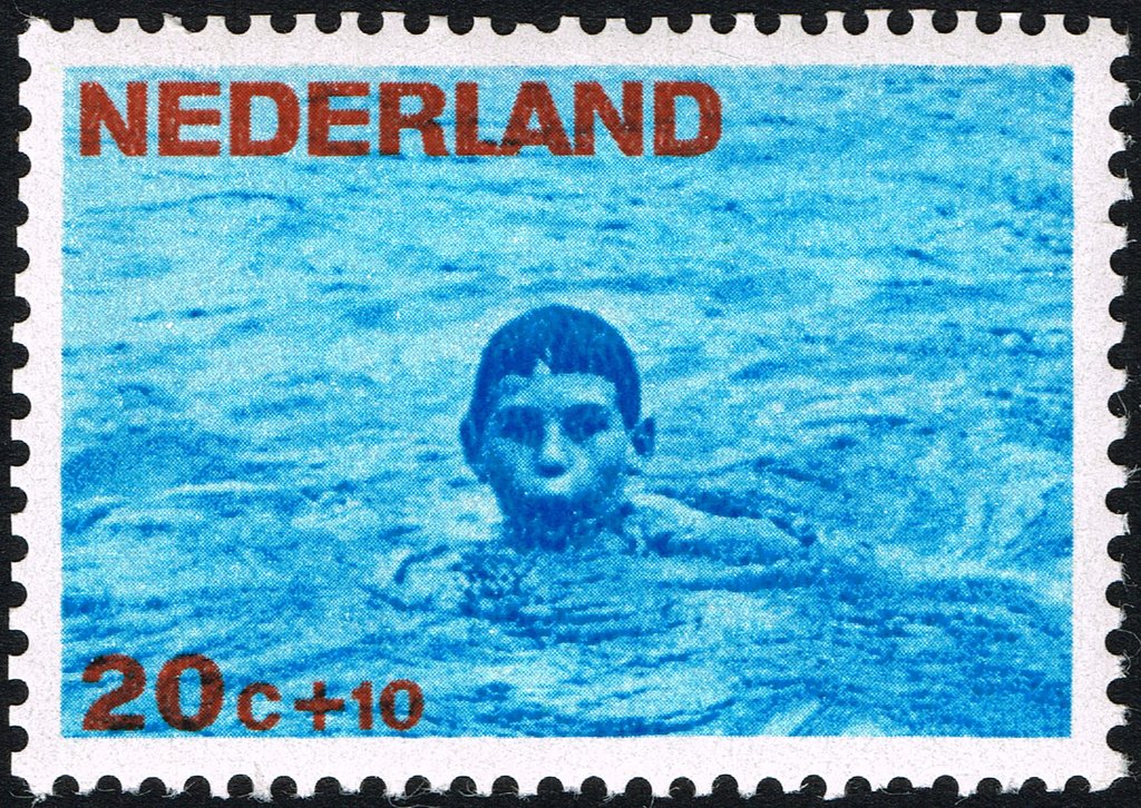 Boy at swimming education