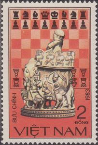 Stamp, Elephant 2, Vietnam,  , Chess, Elephants