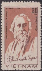 Stamp, Rabindranath Tagore (1861-1941), poet, Vietnam,  