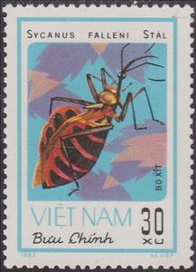 Stamp, Soldier Bug (Sycanus falleni), Vietnam,  , Insects, Animals (Fauna)