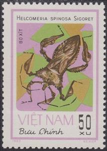 Stamp, Squash Bug (Helcomeria spinosa), Vietnam,  , Insects, Animals (Fauna)