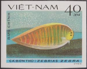Stamp, Zebra Sole (Zebrias zebra), Vietnam,  , Fishes