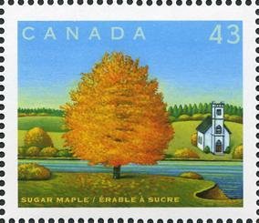 Stamp, Sugar Maple, Canada,  , Landscapes, Trees, Plants (Flora)