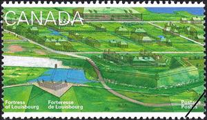 Stamp, The King's Garden, Convent, Hospital, and British Barracks, Canada,  