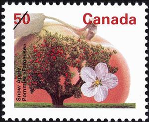 Stamp, Snow Apple, Canada,  , Trees, Flowers, Fruits