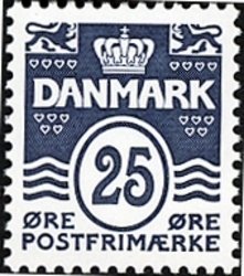 Stamp, Wavy Lines Centenary, Denmark,  , Numbers
