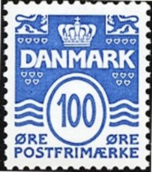 Stamp, Wavy Lines Centenary, Denmark,  , Numbers