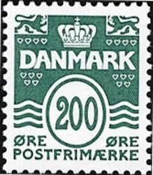 Stamp, Wavy Lines Centenary, Denmark,  , Numbers