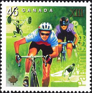 Stamp, Cycling, Weight-lifting, Gymnastic, Canada,  , Cycling