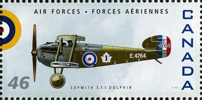 Stamp, Sopwith 5.F.1 Dolphin, Canada,  , Aviation, Air Forces, Aircrafts