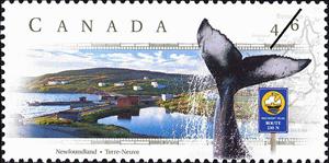 Stamp, Discovery Trail, Newfoundland - Whale Fin, Canada,  
