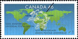 Stamp, Universal Postal Union, 125th Anniversary, 1874-1999, Canada,  