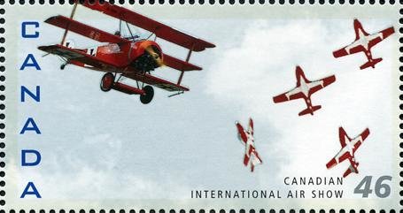Stamp, Fokker DR-1 and CT-114 Tutors, Canada,  , Aviation, Air Forces, Aircrafts