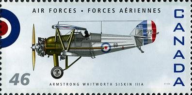 Stamp, Armstrong Whitworth Siskin 111A, Canada,  , Aviation, Air Forces, Aircrafts