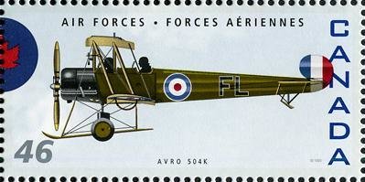 Stamp, Avro 504K, Canada,  , Aviation, Air Forces, Aircrafts
