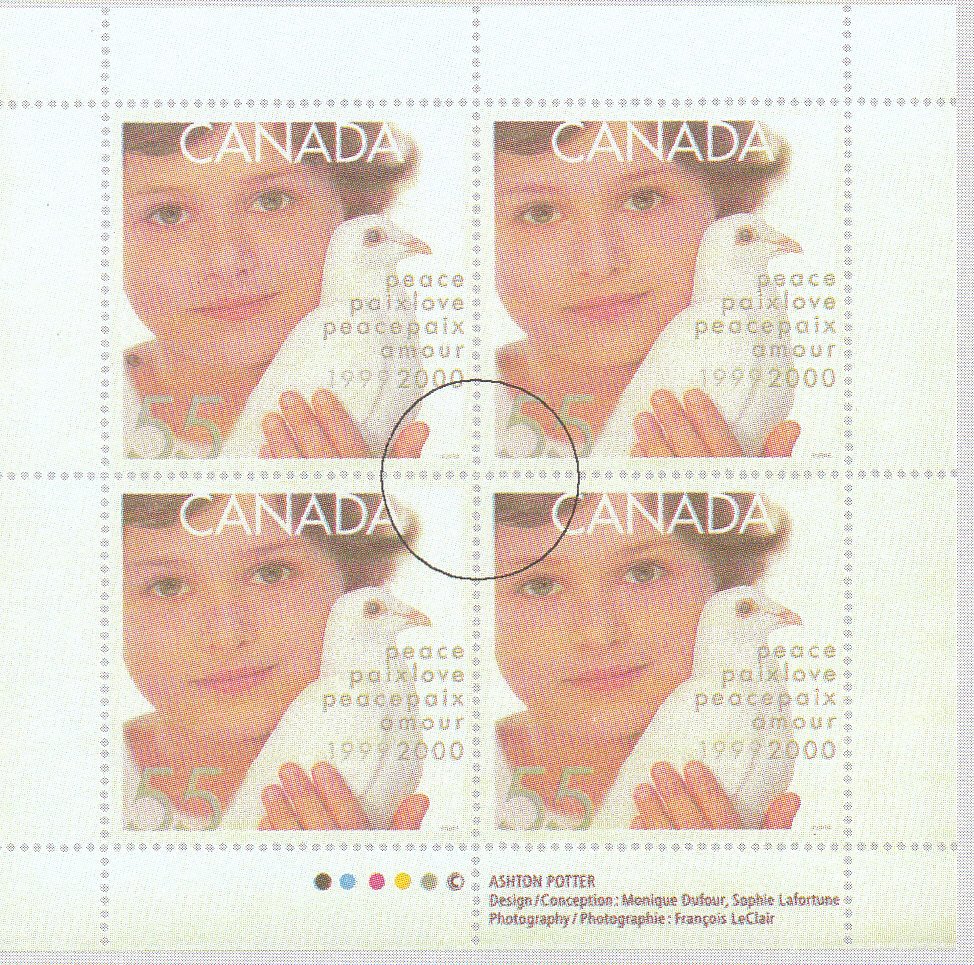 Peace, Love, 1999-2000 - MINI SHEET OF 4