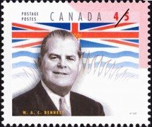 Stamp, W.A.C. Bennett, British Columbia, Canada,  