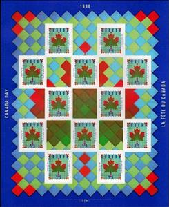 Mini Sheet, Maple Leaf Quilt, Canada,  