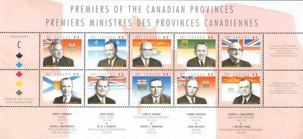 Provincial Premiers - Mini  Sheet
