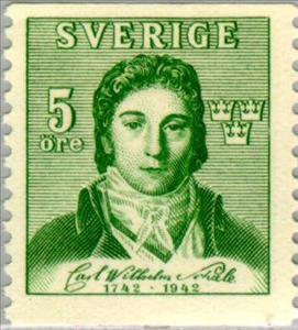 Stamp, Scheele, Carl Wilhelm, Sweden,  , Famous People, Commemoration, Healthcare, Изобретатели, Chemists
