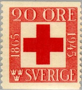 Stamp, Red Cross, Sweden,  , Red Cross and Red Crescent, Healthcare, Anniversaries and Jubilees