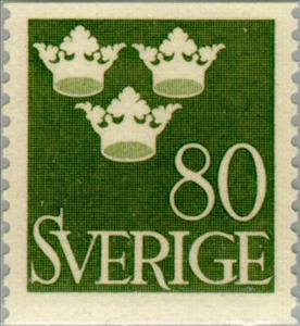 Stamp, Three Crowns, Sweden,  , Crowns and Coronets
