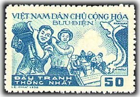 Map of complete Vietnam with railway workers