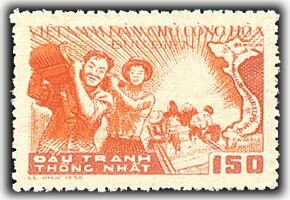 Map of complete Vietnam with railway workers
