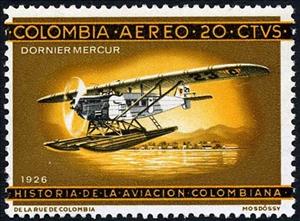 Stamp, Dornier Mercur, Colombia,  