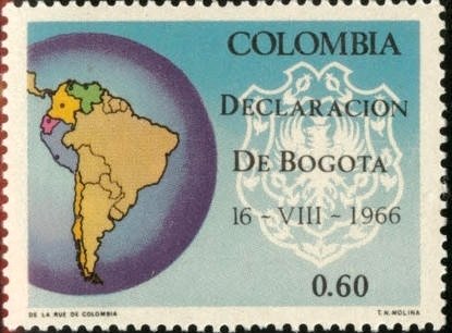 South America in a circle, coat of arms of Bogotá
