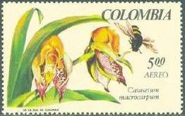Stamp, Orchids, Colombia,  , Orchids, Plants (Flora)