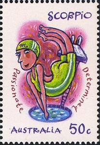 Stamp, Scorpio, Australia,  , Zodiac