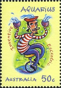 Stamp, Aquarius, Australia,  , Zodiac
