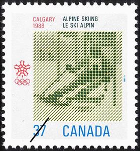 Stamp, Alpine Skiing, Canada,  , Sport, Olympic Games, Skiing