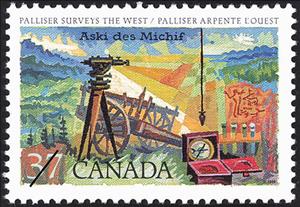 Stamp, Palliser surveys the West, Canada,  