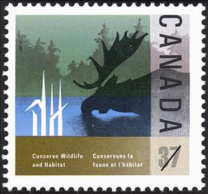 Stamp, Moose, Canada,  , Mammals, Animals (Fauna)