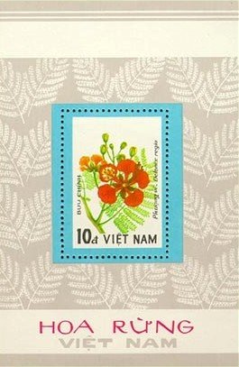 Souvenir Sheet, Flamboyant (Delonix regia), Vietnam,  , Flowers, Plants (Flora)