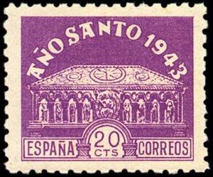 Stamp, Compostela Holy Year, Spain,  , Sculptures, Stylized Figures / Persons