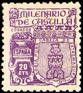 Stamp, Millenary of Castille, Spain,  , Coats of Arms, Anniversaries and Jubilees