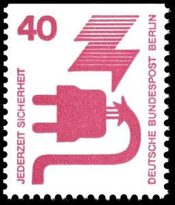 Stamp, Defective plug, Berlin,  , Energy, Occupational Safety and Health