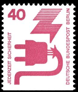 Stamp, Defective plug, Berlin,  , Energy, Occupational Safety and Health