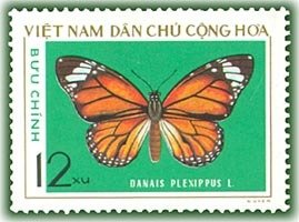 Stamp, Monarch (Danaus plexippus), Vietnam,  , Insects, Butterflies, Animals (Fauna)