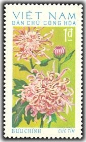 Stamp, Lilac Chrysanthemum, Vietnam,  , Flowers, Plants (Flora)