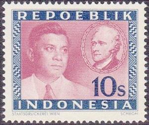 Stamp, Dr. Alexander Andries Maramis & Alexander Hamilton (1757-180, Indonesia,  , Politicians