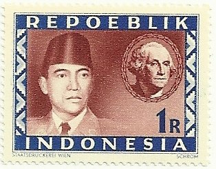 Stamp, Sukarno, Washington, Indonesia,  , Heads of State